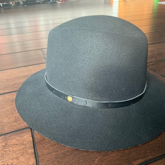 Black Rag and Bone Wide Brimmed Wool Fedora